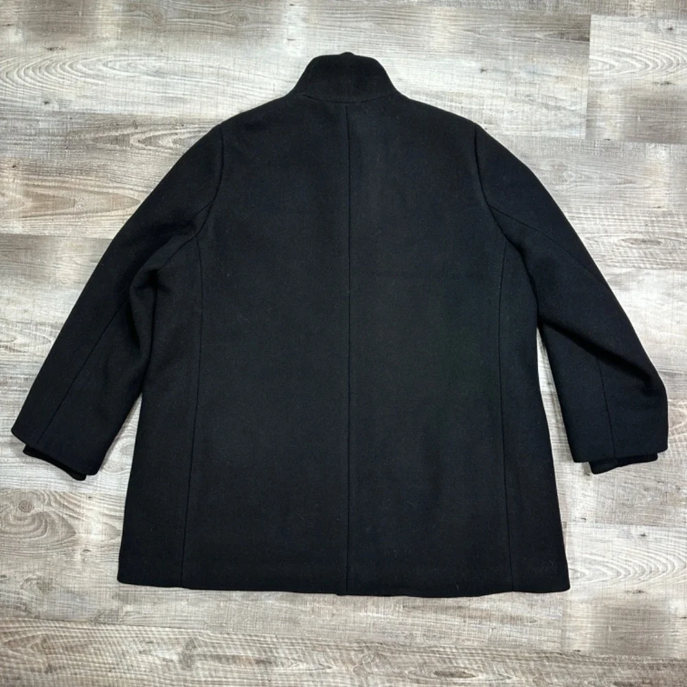 J.Crew Women's Sz 24 Italian Stadium Cloth By Nello Gori Wool Blend Coat Black